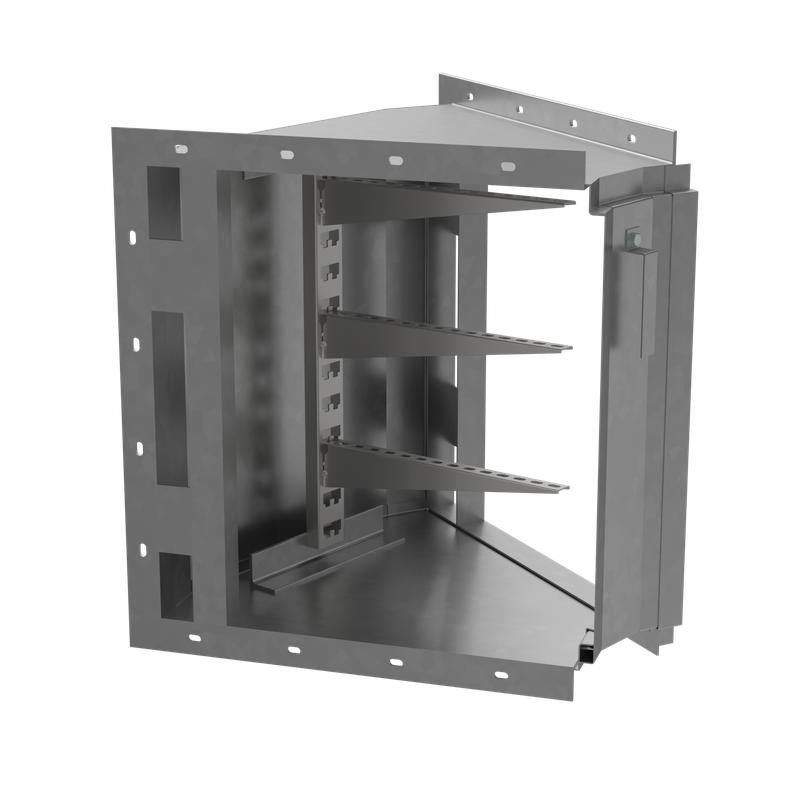 Короб кабельный блочный угловой горизонт. с внутр. углом поворота на 45град. 650х650 L750 сталь 2мм ККБ-УГВ-0.65/0.6 HD КМ-Профиль LO67399