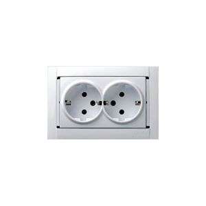 Розетка 2-м СП Simon34 16А IP20 с заземл. графит Simon 34459-38