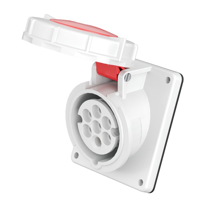 Розетка панельная PAS 16А 7п 6P+E 400В IP67 с наклоном DKC PAS676-016-40