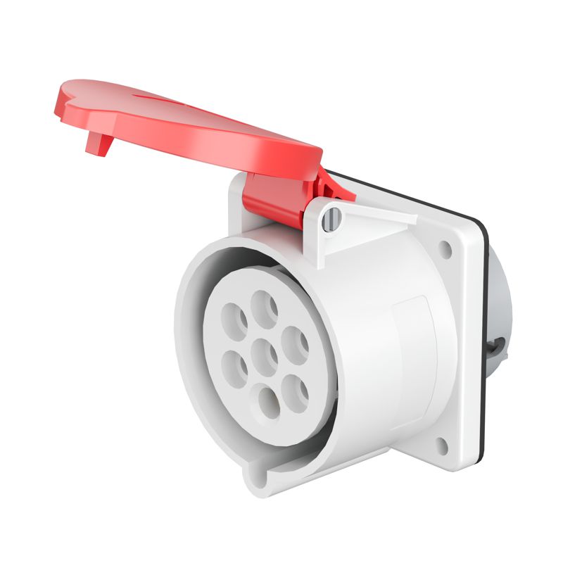 Розетка панельная PSS 16А 7п 6P+E 400В IP44 DKC PSS674-016-40