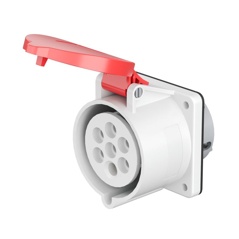 Розетка панельная PSS 32А 7п 6P+E 400В IP44 DKC PSS674-032-40