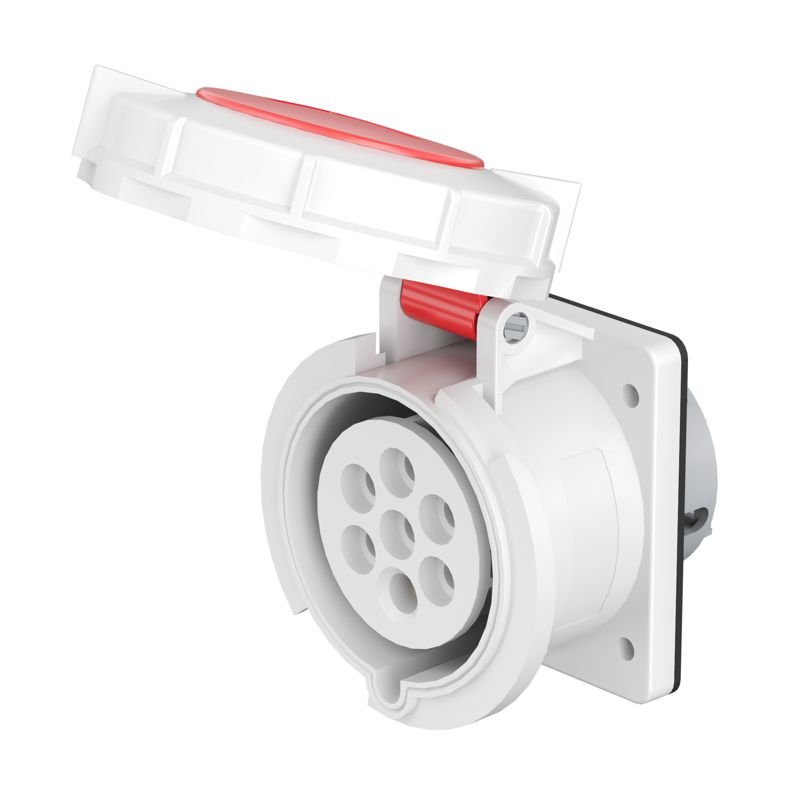 Розетка панельная PSS 32А 7п 6P+E 400В IP67 DKC PSS676-032-40