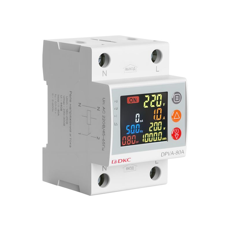 Реле напряжения с контролем тока 80А DKC DPVA-80A