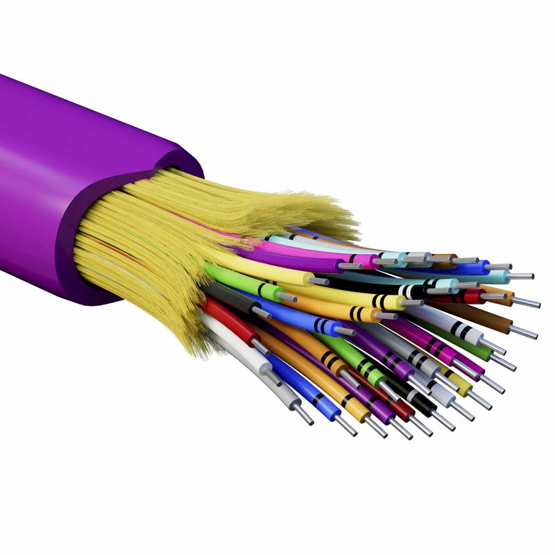 Кабель волоконно-оптический распределит. нг(А)-HFLTx 36 ОВ категория OM4 (G.651.1) плотный буфер 0.4кН арамидные упрочняющие нити для внутр. прокл. бараб. 2000м DKC RNDT4C36MG03