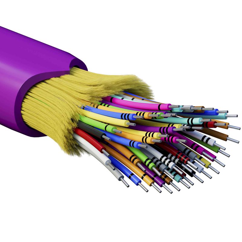 Кабель волоконно-оптический распределит. нг(А)-HFLTx 48 ОВ категория OM4 (G.651.1) плотный буфер 0.4кН арамидные упрочняющие нити для внутр. прокл. бараб. 2000м DKC RNDT4C48MG03