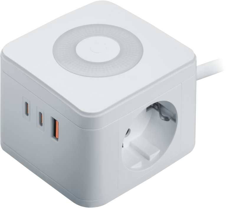 Удлинитель (куб) 2х1.4м с заземл. 16А IP20 95 685 NPE-USB06-02-140-ESC-3X1-PD20W 2хUSB-C + USB-A + ночник с выкл. бел. NAVIGATOR 95685