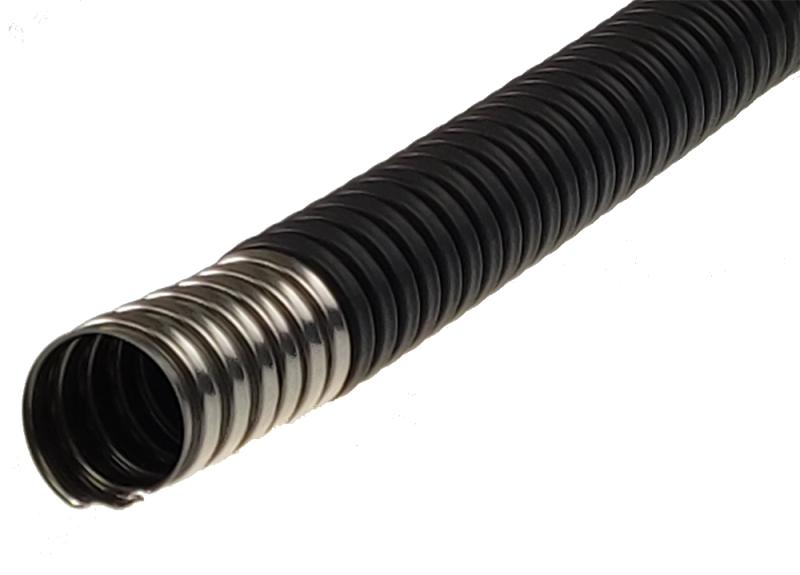 Металлорукав в ПВХ изоляции Р3-НП нг 16 В1.5 d16мм морозостойкий нерж. сталь черн. (уп.50м) ГОФРОМАТИК zeta44815