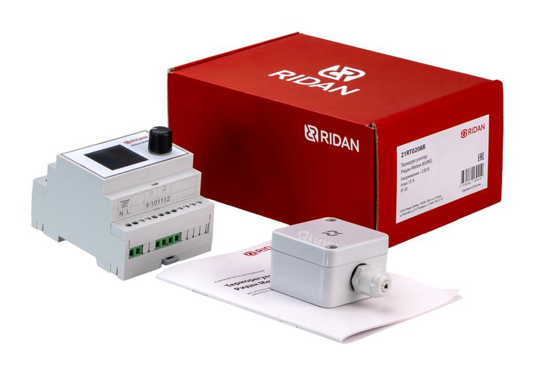 Терморегулятор Meteo 850RG на шину DIN с датчиком температуры воздуха в комплекте Ридан 21RT0208R
