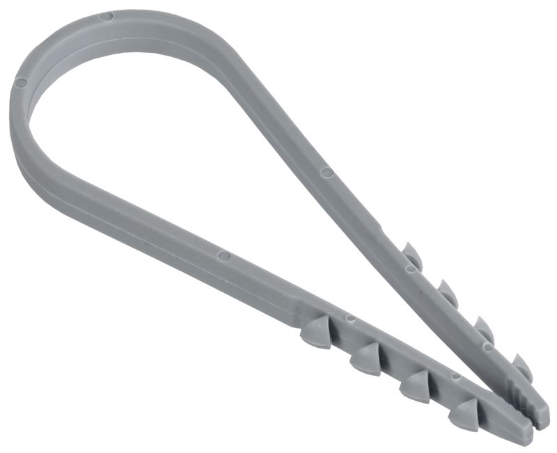 Дюбель-хомут 19х25мм для круглого кабеля нейлон сер. (уп.100шт) GENERICA UDH13-19-25-100-K03-G