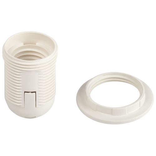 Патрон E27 с кольцом без наклейки пластик бел. (уп.50шт) Эра Б0069199