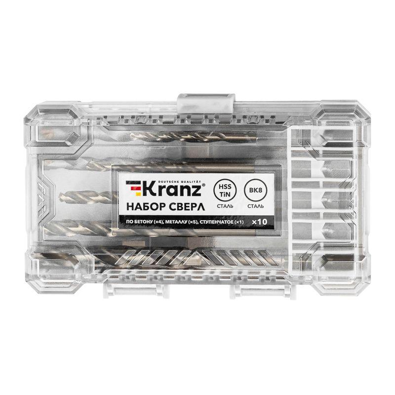 Набор сверл комбинированный (10 предметов) Kranz KR-92-0470