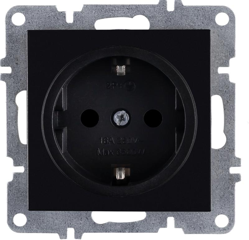 Розетка 1-м с заземл. механизм LAVIN/KAREN черн. ARVIA 50 07 2000 217