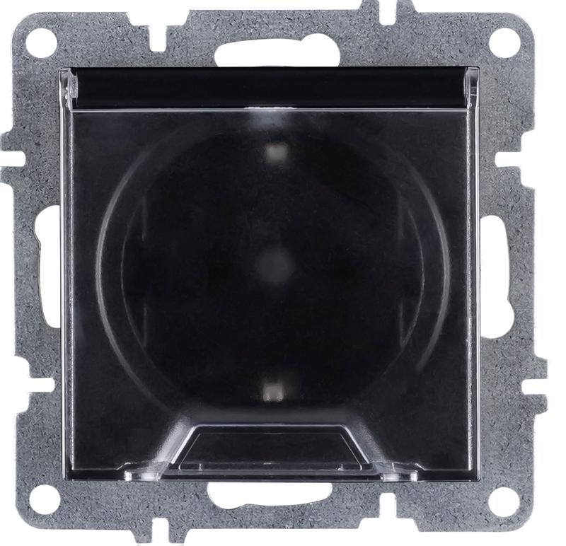 Розетка 1-м с заземл. с крышкой механизм LAVIN/KAREN черн. ARVIA 50 07 2000 218