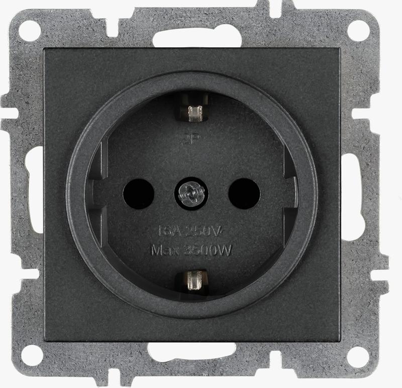 Розетка 1-м с заземл. механизм LAVIN/KAREN графит ARVIA 50 04 2000 217