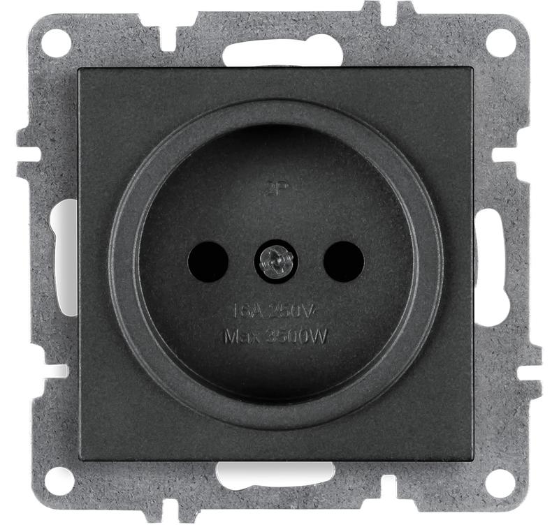 Розетка 1-м без заземл. механизм LAVIN/KAREN графит ARVIA 50 04 2000 215