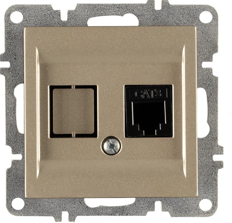 Розетка телефонная (Rj45 Cat3) механизм LAVIN/KAREN титан ARVIA 50 05 2000 221