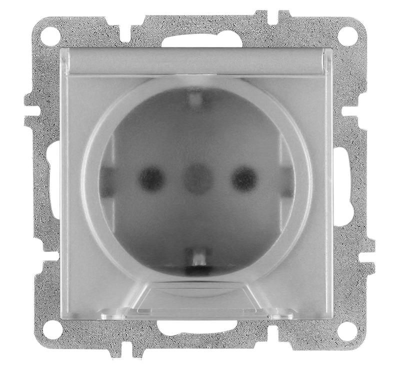 Розетка 1-м с заземл. с крышкой механизм LAVIN/KAREN сер. ARVIA 50 03 2000 218