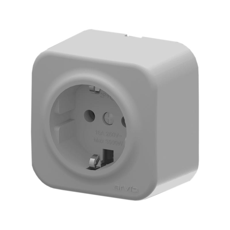 Розетка 1-м с заземл. IP20 ARIA сер. ARVIA 25 22 1000 217