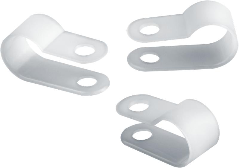 Скоба нейлоновая под винт 16мм OCC-16-100-WH бел. (уп.100шт) ОНЛАЙТ 90899