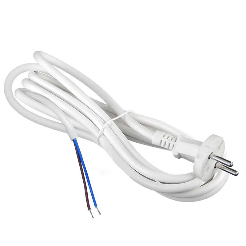 Шнур сетевой с вилкой 3м без заземл. 10А ПВС 2х1 бел. DOMTOK 2772