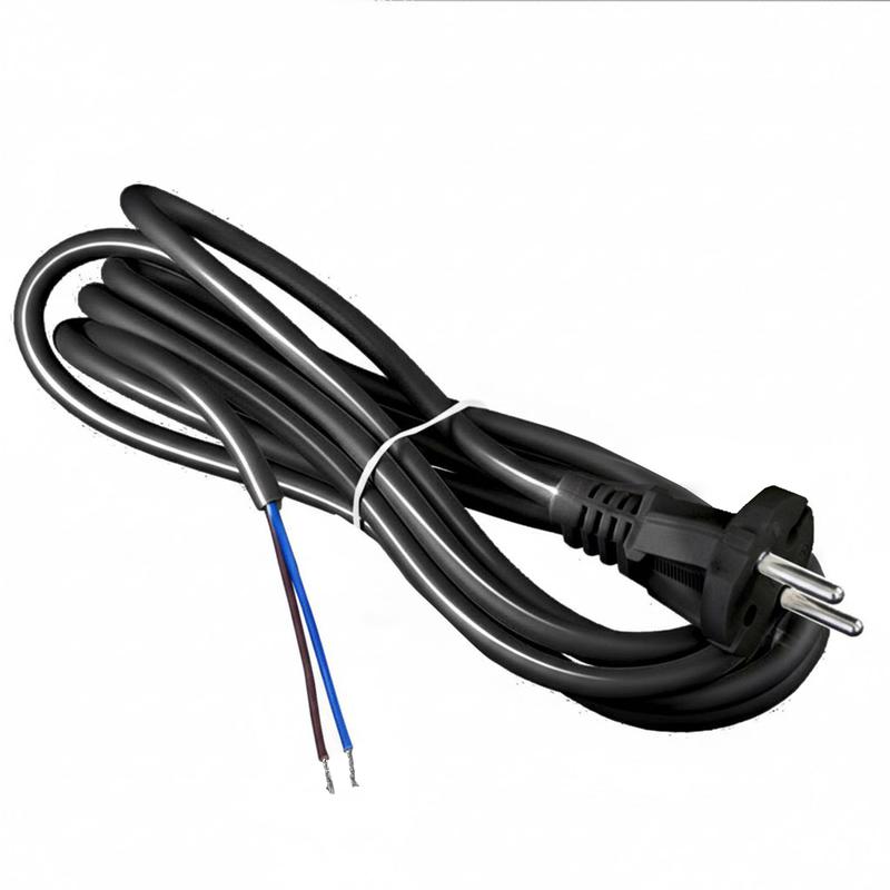 Шнур сетевой с вилкой 3м без заземл. 10А ПВС 2х1 черн. DOMTOK 2775