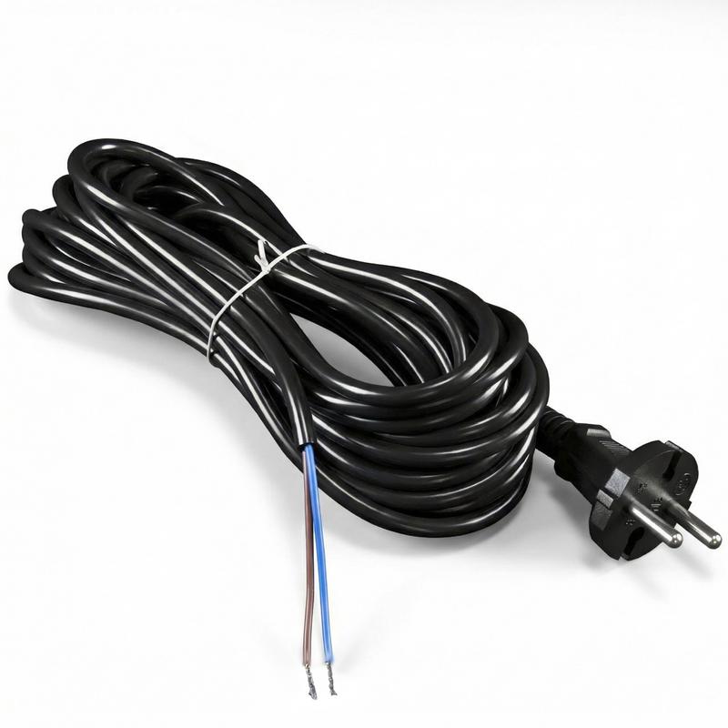 Шнур сетевой с вилкой 5м без заземл. 10А ПВС 2х1 черн. DOMTOK 2776