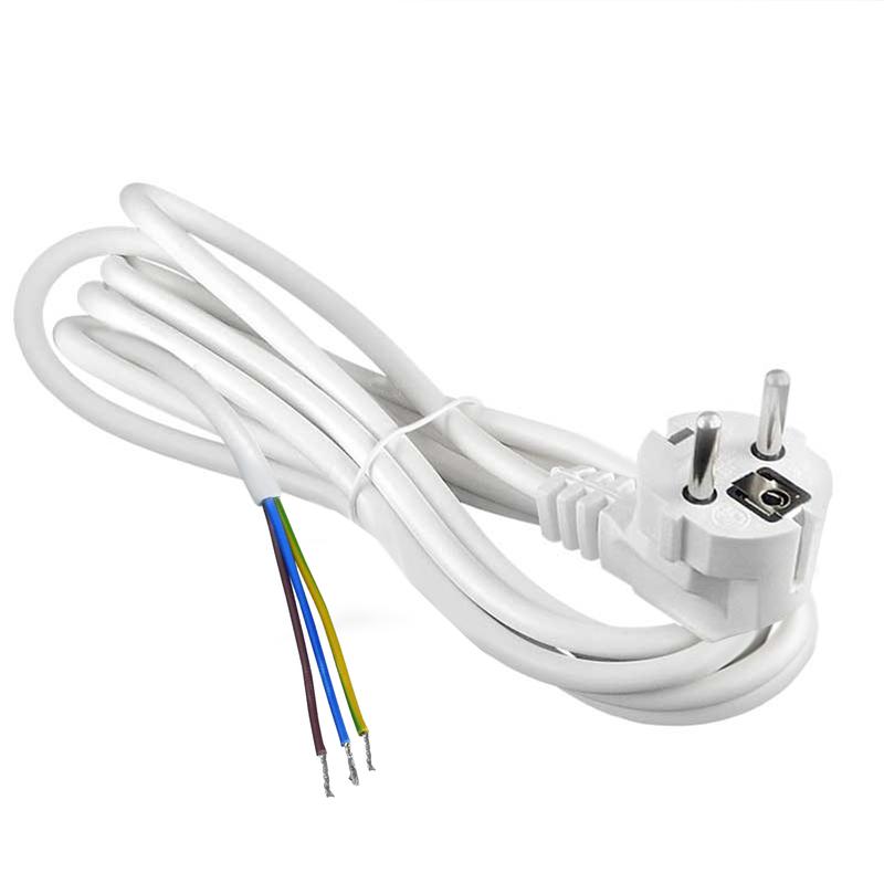 Шнур сетевой с вилкой 3м с заземл. 16А ПВС 3х1.5 бел. DOMTOK 2784