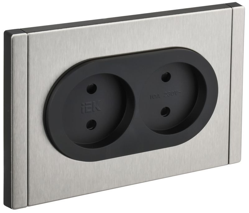 Розетка 2-местн.TV+RJ45 FORTE&PIANO кат.6 FP637M шампань металл IEK FP-R23-10-1-M-K50