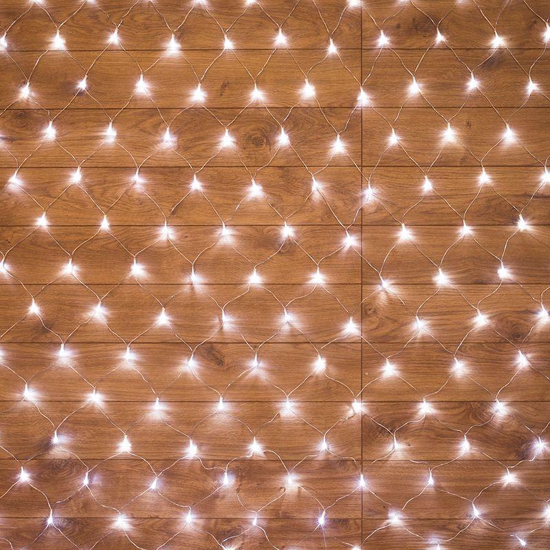 Гирлянда светодиодная "Сеть" 1.8х1.5м 180LED бел. 15Вт 220-240В IP20 с контроллером 8 режимов провод ПВХ прозр. Neon-Night 215-135
