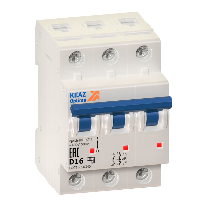Ограничитель тока 3п D 50А OptiDin BM63-OT УХЛ3 КЭАЗ 219967