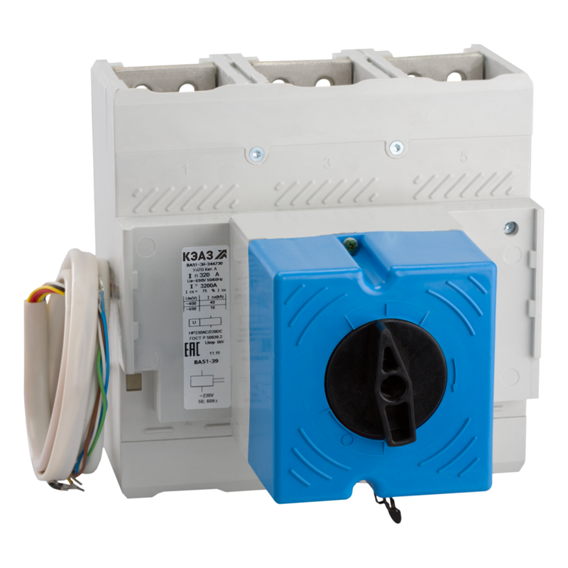 Выключатель автоматический 3п 250А 1000Im 40кА ВА51-39-344730 УХЛ3 690В AC НР=230В AC/220В DC ПЭ230AC КЭАЗ 221028