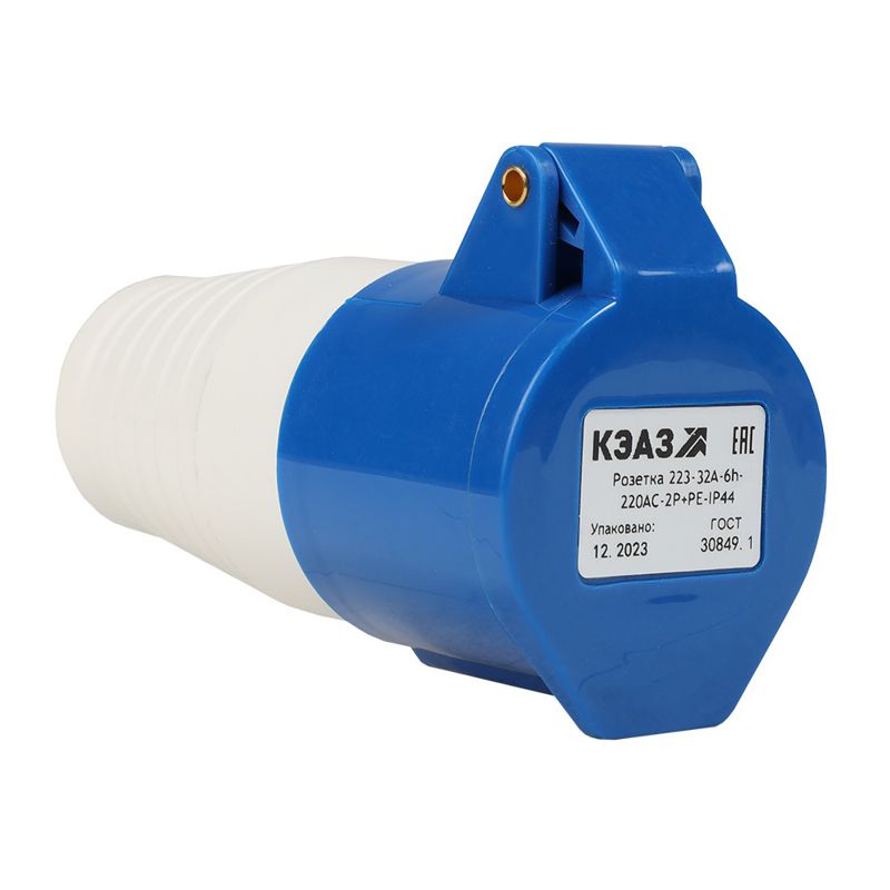 Розетка кабельная 213 16А 220AC 2P+PE 6ч IP44 КЭАЗ 222744