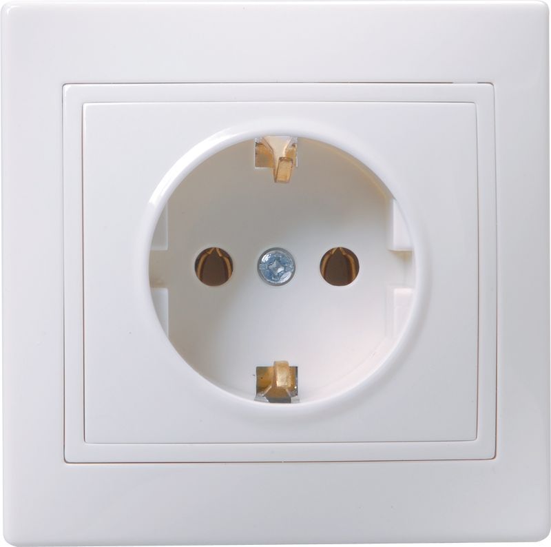 Розетка 1-м СП Кварта РС10-3-КБ 16А IP20 с заземл. без защ. шторок бел. GENERICA ERK14-K01-16-DM