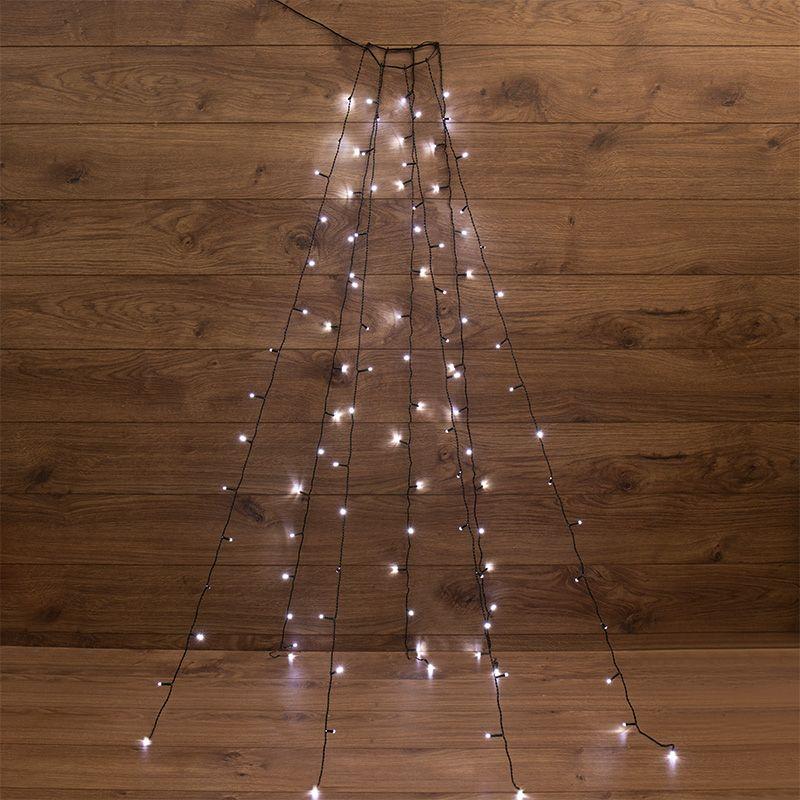 Гирлянда светодиодная елочная с кольцом 7 нитей х1.5м 105LED бел. 5.5Вт 220-240В IP20 не соединяемая Neon-Night 235-075