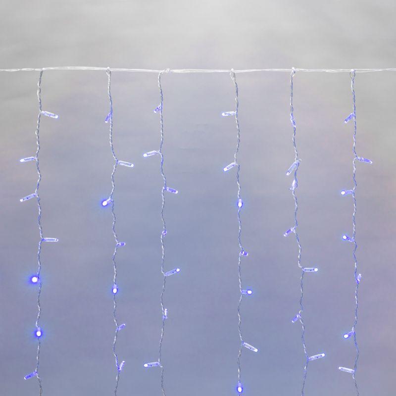 Гирлянда светодиодная "Светодиодный Дождь" 2х3м 448LED син. 66Вт 230В IP65 постоян. свечение провод силикон. прозр. (нужен шнур питания 303-500-1) Neon-Night 235-153-6