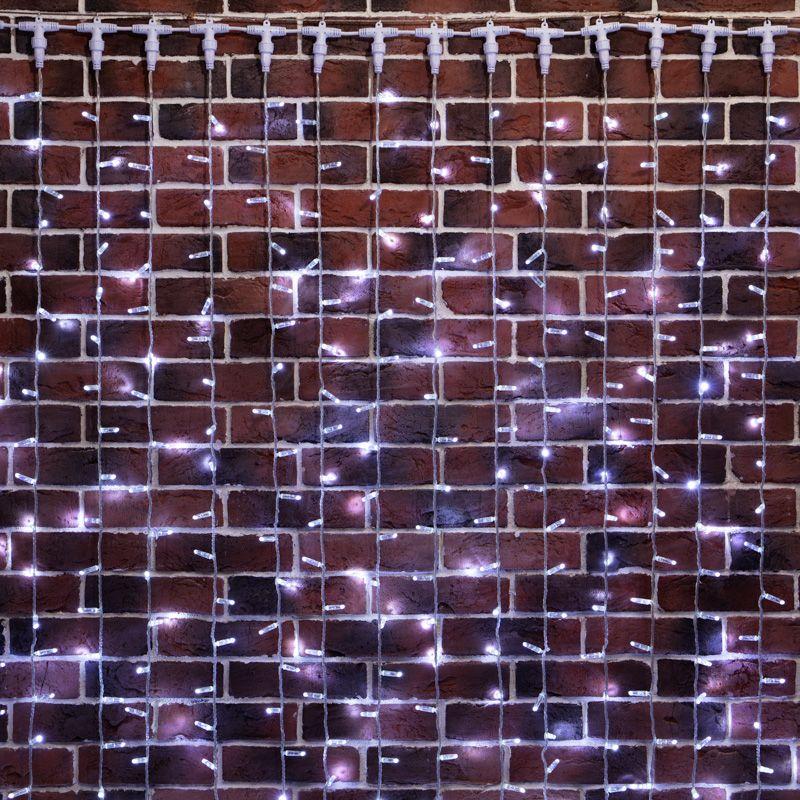 Гирлянда светодиодная "Светодиодный Дождь" 2х9м 2200LED бел. 110Вт 230В IP65 постоян. свечение провод силикон. прозр. Neon-Night 235-195