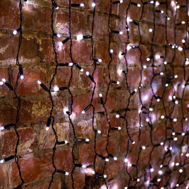 Гирлянда светодиодная "Светодиодный Дождь" 2х3м 600LED бел. 80Вт 230В IP65 эффект мерцания провод черн. (нужен шнур питания 303-500) Neon-Night 235-201