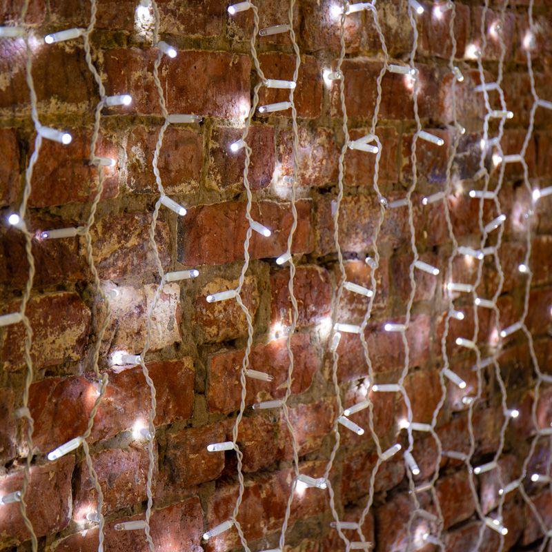 Гирлянда светодиодная "Светодиодный Дождь" 2х1.5м 300LED бел. 23Вт 230В IP65 эффект мерцания провод бел. (нужен шнур питания 303-500-1) Neon-Night 235-221