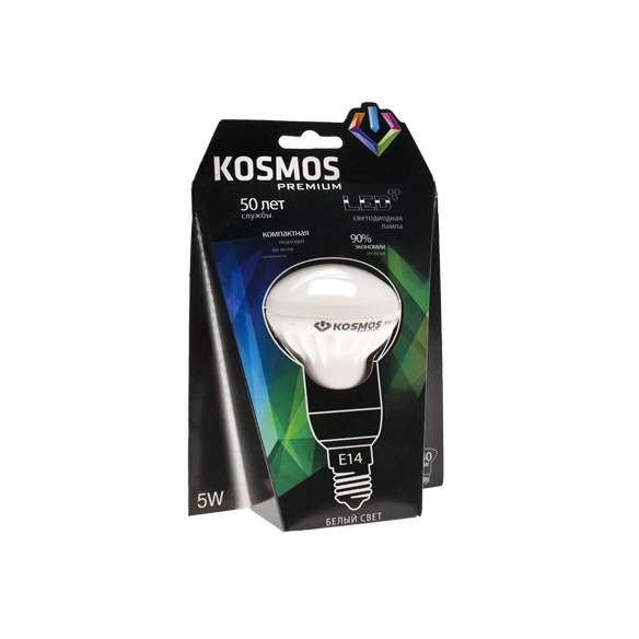 Лампа светодиодная KOSMOS premium 5Вт REFLECTOR 50мм E14 230В 4500К Космос KLED5wR50230vE1445