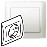 Розетка 1-м СП Galea Life 16А IP20 с заземл. немецк. стандарт винт. клеммы в сборе перламутр. Leg 771539