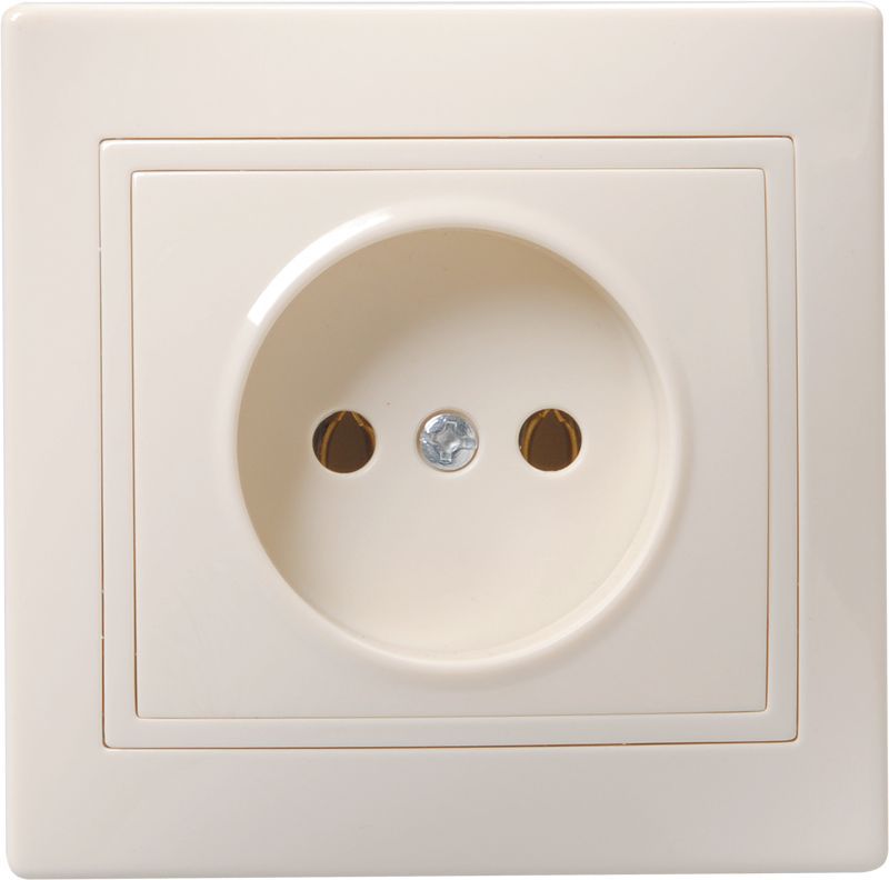 Розетка 1-м СП Кварта 10А IP20 без заземл. без защ. шторок крем. GENERICA ERK13-K33-10-DM