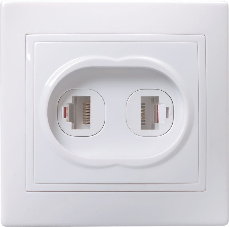 Розетка компьютерная + телефонная 2-м СП Кварта РК/Т12-КБ IP20 бел. GENERICA EIK10-K01-DM