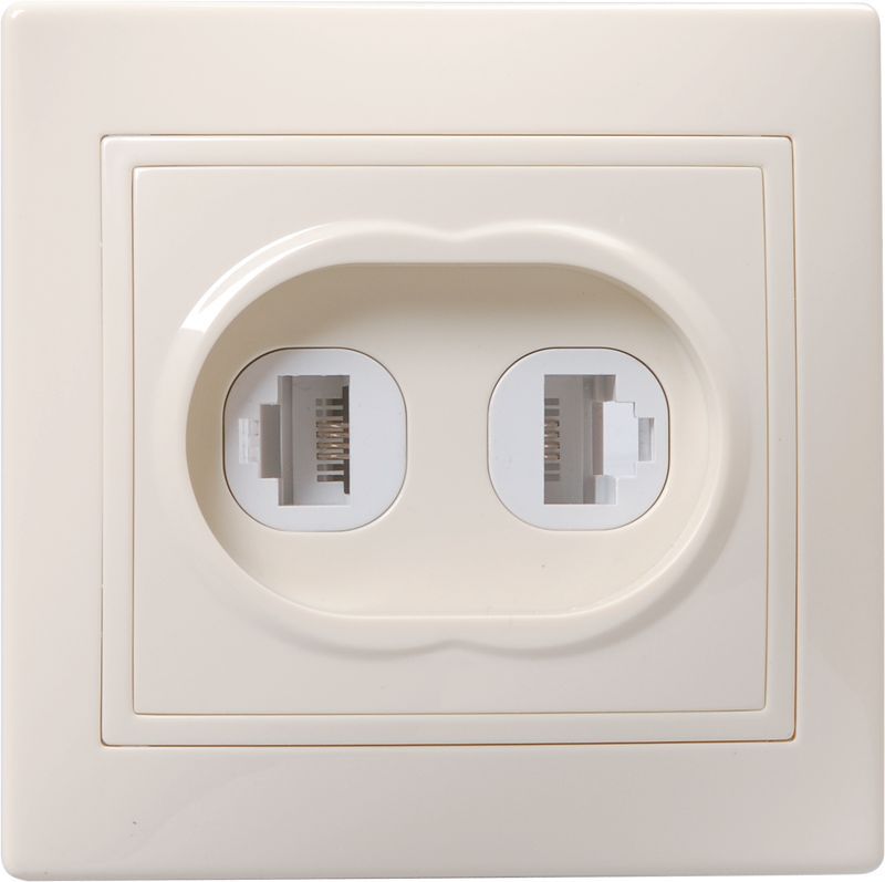 Розетка компьютерная + телефонная 2-м СП Кварта РК/Т12-ККм IP20 крем. GENERICA EIK10-K33-DM