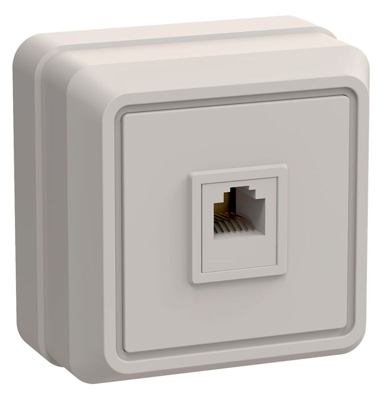 Розетка телефонная 1-м ОП Октава РТ20-ОКм IP20 крем. GENERICA ETO10-K33-DC