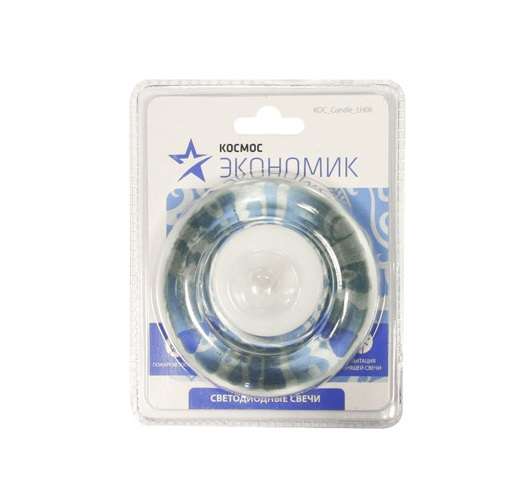 Свеча светодиодная восковая LH06 (чайная свечка в стеклянной подставке) Космос KOC_Candle_LH06