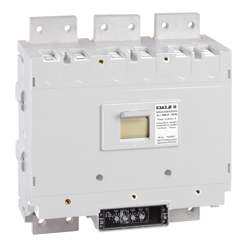 Выключатель автоматический 3п 1600А 80кА ВА55-43-340010 УХЛ3 РЕГ 690В AC КЭАЗ 245991