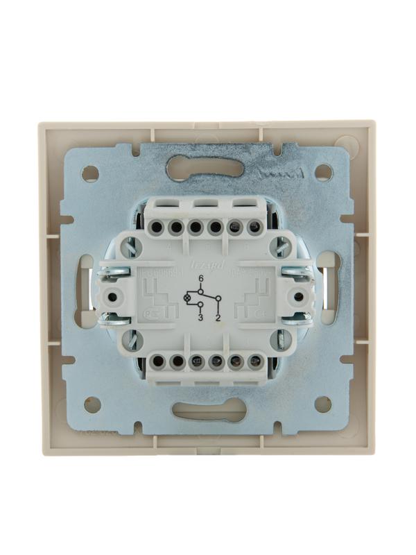 Переключатель проходной 1-кл. СП Deriy 10А с подсветкой крем. LEZARD 702-0303-114