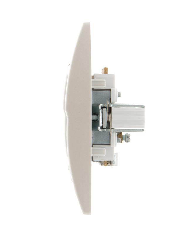 Розетка телевизионная оконечная TV СП Deriy 16А IP20 жемчуж./бел. металлик LEZARD 702-3030-130