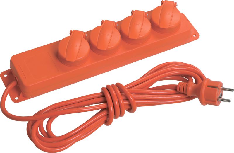 Удлинитель 4х5м с заземл. 16А IP44 У04В 2P+PE 250В 3х1 с защ. крышкой IEK WYP10-16-04-05-44-N