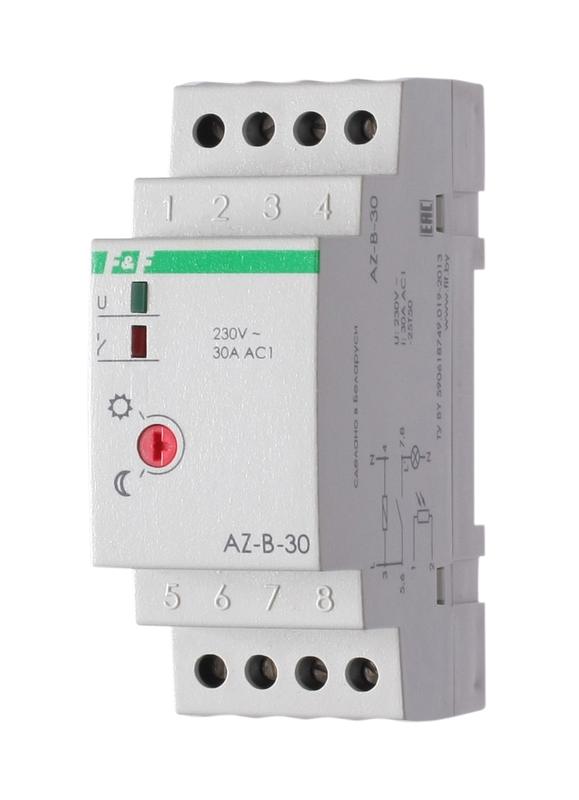 Фотореле AZ-B-30 2мод. 230В 30А 1НО IP20 выносн. герметичн. фотодатчик монтаж на DIN-рейке F&F EA01.001.012